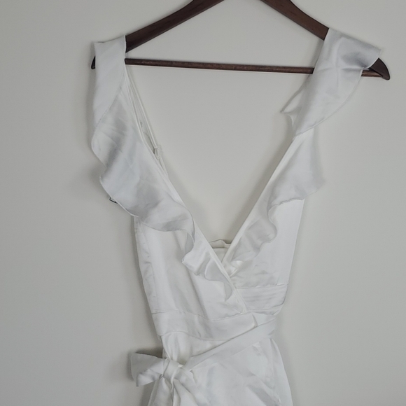 Fashion Nova Midi Wrap Dress- white - Picture 4 of 5